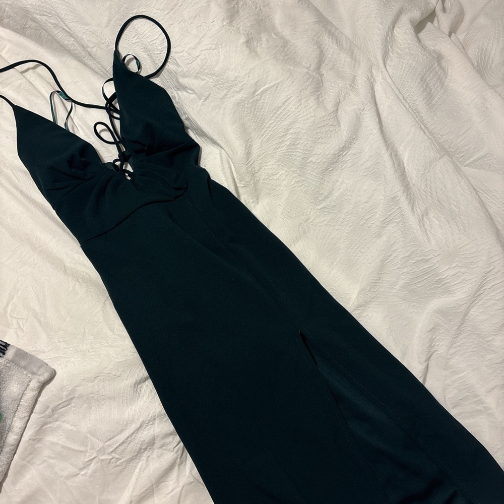 Windsor Green Midi Dress with Strappy Back